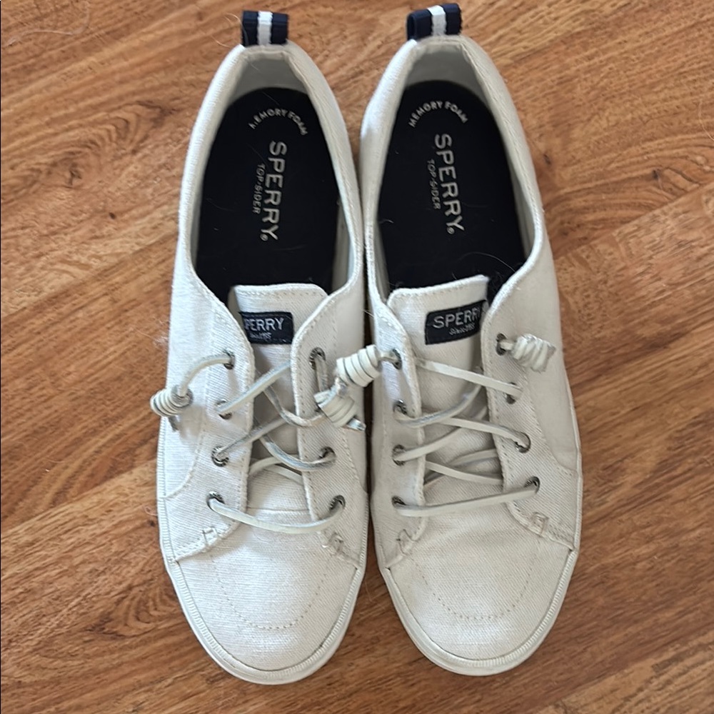 Sperry White Canvas Sneakers Casual Low-Top